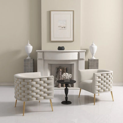 Poltrona rotonda in velluto SEYNAR Mid-Century Modern per soggiorno, set da 2