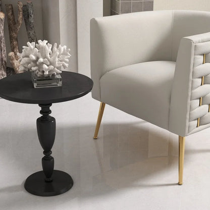 Poltrona rotonda in velluto SEYNAR Mid-Century Modern per soggiorno, set da 2