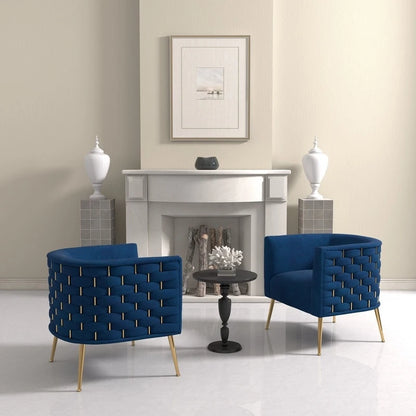 Poltrona rotonda in velluto SEYNAR Mid-Century Modern per soggiorno, set da 2