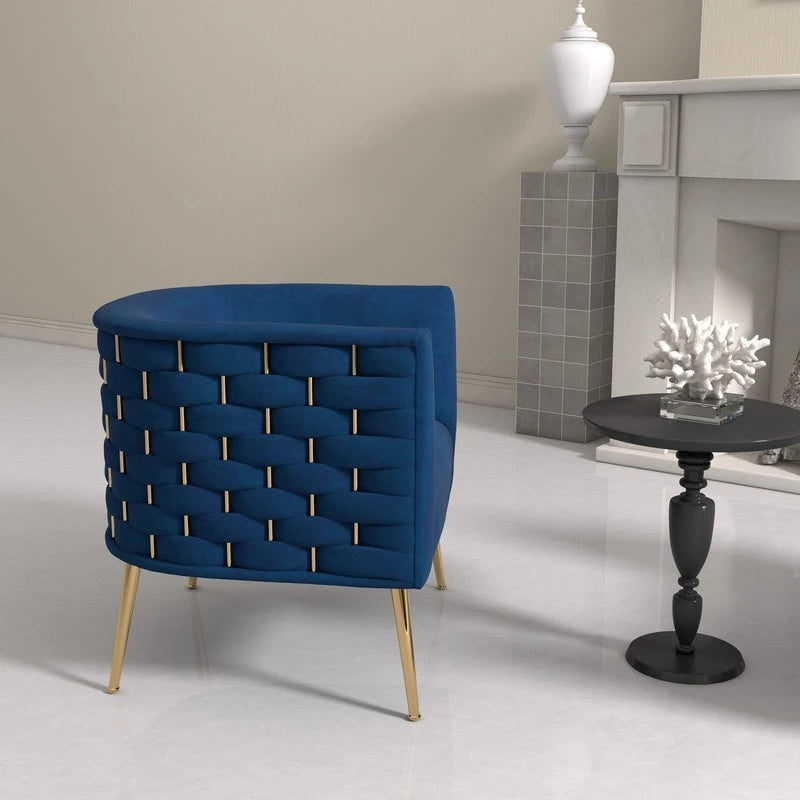 Poltrona rotonda in velluto SEYNAR Mid-Century Modern per soggiorno, set da 2