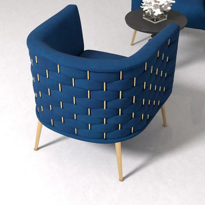 Poltrona rotonda in velluto SEYNAR Mid-Century Modern per soggiorno, set da 2