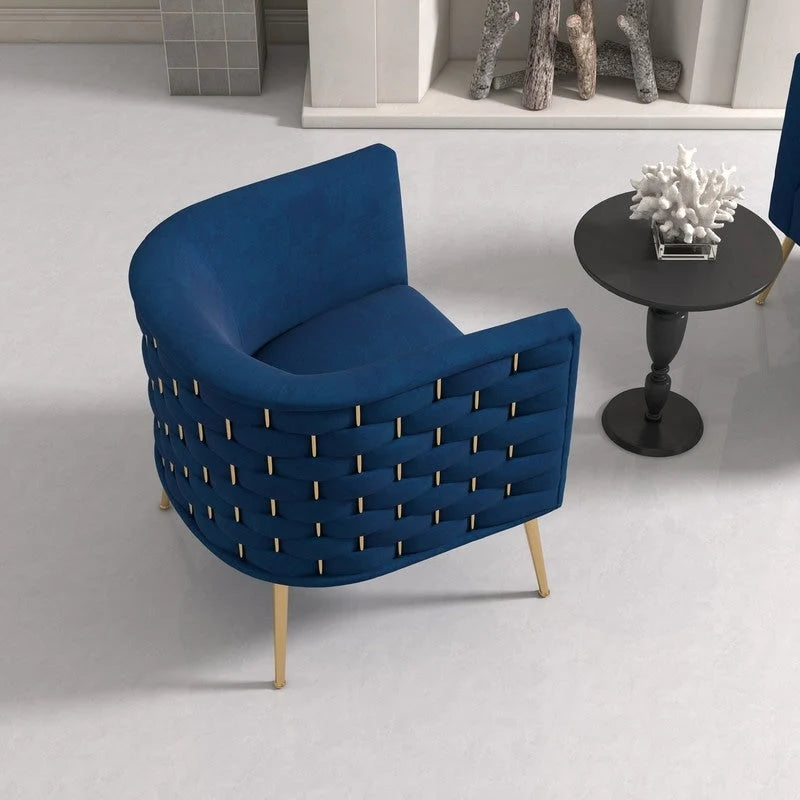 Poltrona rotonda in velluto SEYNAR Mid-Century Modern per soggiorno, set da 2