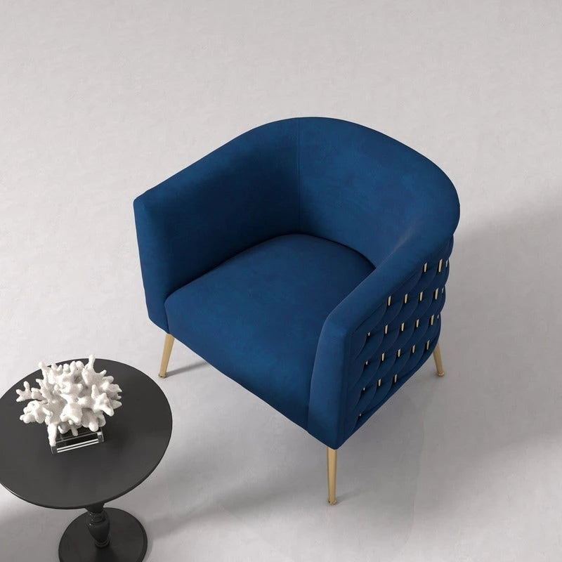 Poltrona rotonda in velluto SEYNAR Mid-Century Modern per soggiorno, set da 2