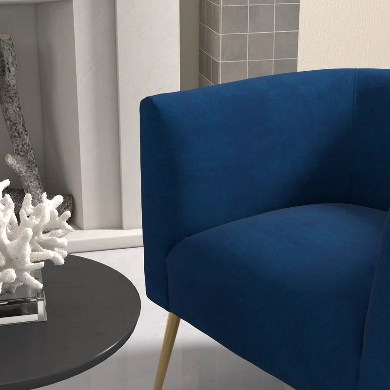 Poltrona rotonda in velluto SEYNAR Mid-Century Modern per soggiorno, set da 2