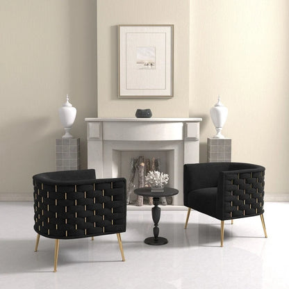 Poltrona rotonda in velluto SEYNAR Mid-Century Modern per soggiorno, set da 2