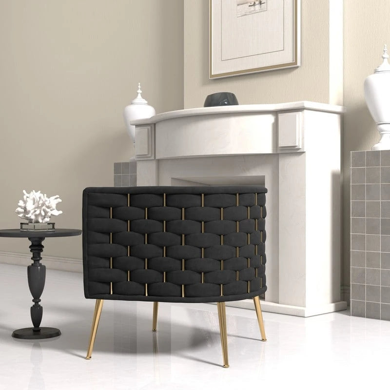 Poltrona rotonda in velluto SEYNAR Mid-Century Modern per soggiorno, set da 2