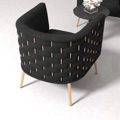 Poltrona rotonda in velluto SEYNAR Mid-Century Modern per soggiorno, set da 2