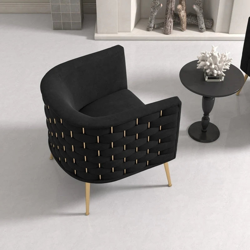 Poltrona rotonda in velluto SEYNAR Mid-Century Modern per soggiorno, set da 2