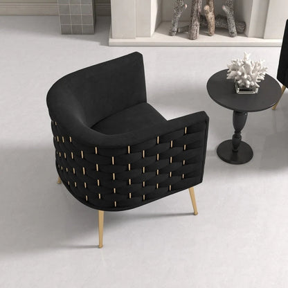 Poltrona rotonda in velluto SEYNAR Mid-Century Modern per soggiorno, set da 2