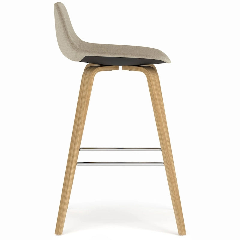 Sgabello da bar in legno curvato WYNDENHALL Cacey Mid Century Modern (set di 2) - 20,7 x 21,1 x 36,6