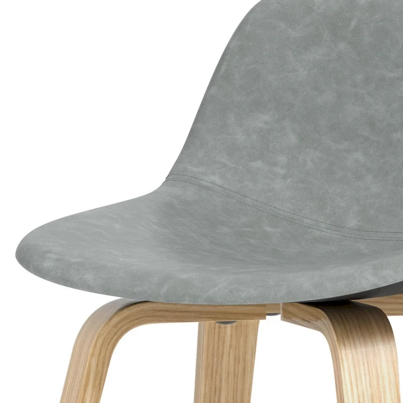 Sgabello da bar in legno curvato WYNDENHALL Cacey Mid Century Modern (set di 2) - 20,7 x 21,1 x 36,6