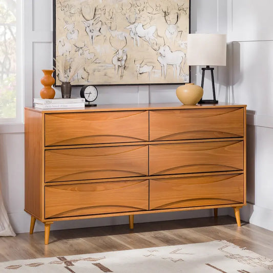 Middlebrook Designs Mid-Century 6-Drawer Solid Wood Dresser