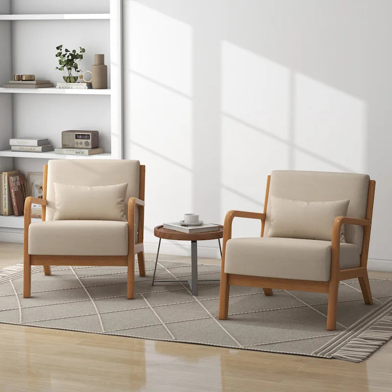 Poltrone imbottite con cuscini, set da 2