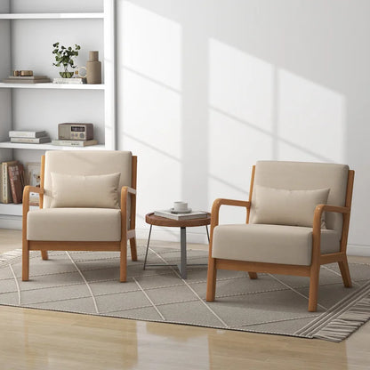 Poltrone imbottite con cuscini, set da 2