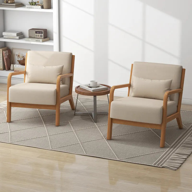 Poltrone imbottite con cuscini, set da 2