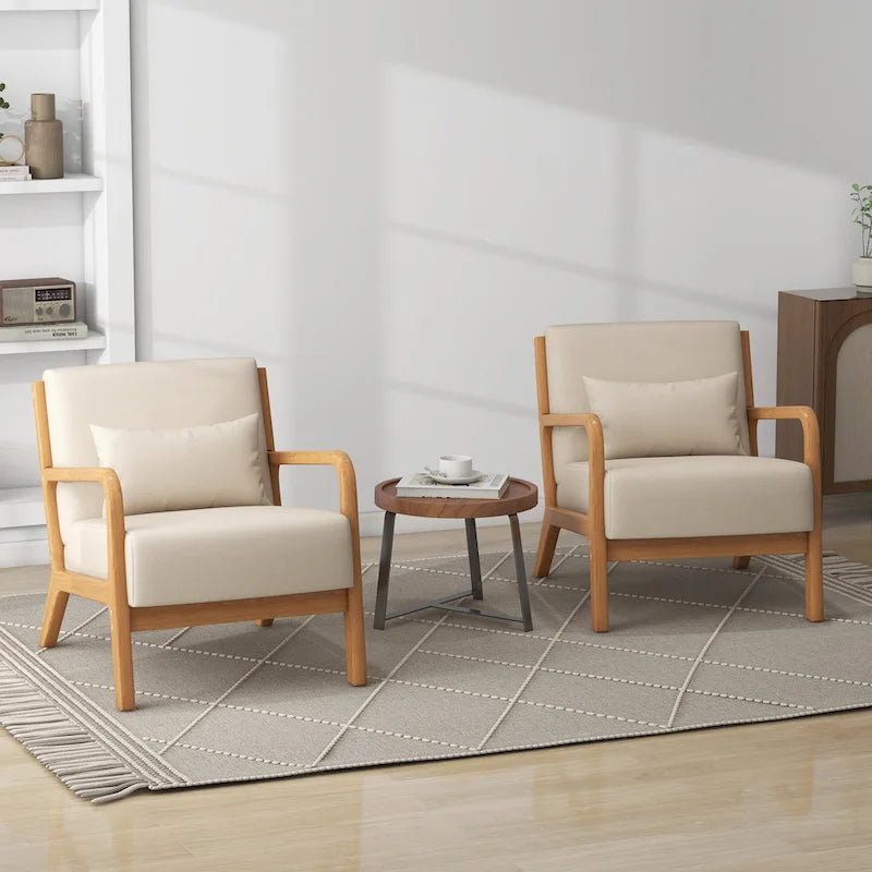 Poltrone imbottite con cuscini, set da 2