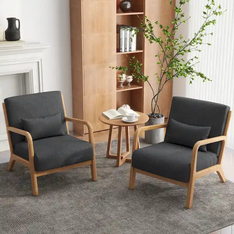 Poltrone imbottite con cuscini, set da 2