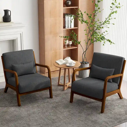 Poltrone imbottite con cuscini, set da 2