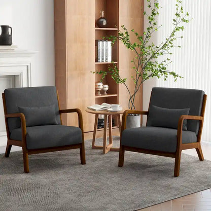 Poltrone imbottite con cuscini, set da 2