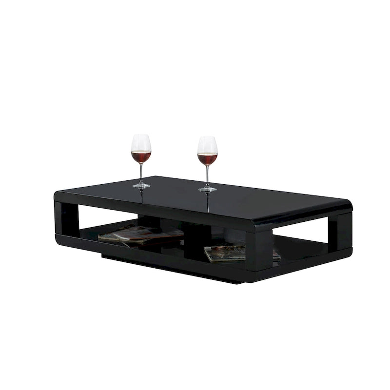 Tavolino da caffè laccato moderno Artiva CASA, nero lucido 48 X24 X12 H