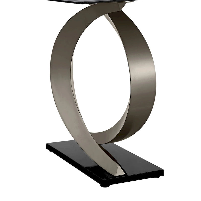 Tavolo da pranzo moderno con piano in vetro da 58 pollici Tualatin di Furniture of America