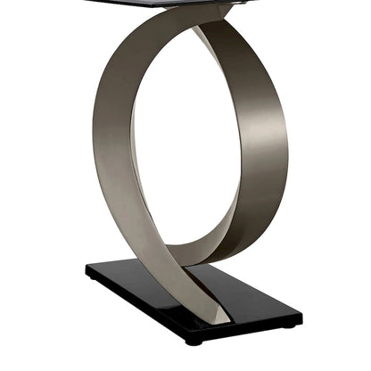 Tavolo da pranzo moderno con piano in vetro da 58 pollici Tualatin di Furniture of America