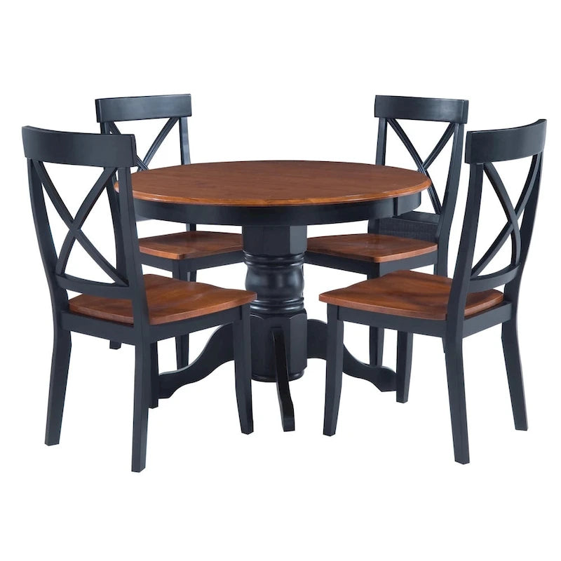 The Gray Barn Larken Black and Oak 5-piece Dining Furniture Set