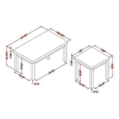 Set di 3 tavolini da caffè e tavolini laterali in legno Boisee Transitional Natural Tone da 48 pollici di Furniture of America