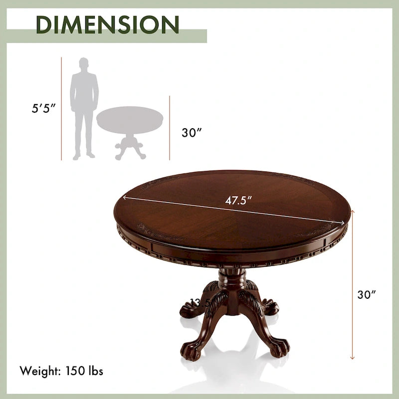 Tavolo da pranzo Carpia Formal Brown Cherry da 48 pollici di Furniture of America