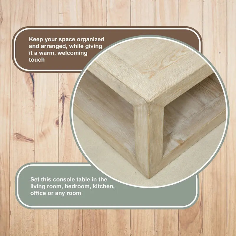 Tavolino da caffè quadrato con cornice versatile Peking Grand di Artissance, con finitura bianca anticata, lungo 50 pollici