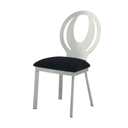 Set da pranzo moderno Heer in acciaio nero con piedistallo a forma di U, 7 pezzi, di Furniture of America