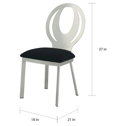 Set da pranzo moderno Heer in acciaio nero con piedistallo a forma di U, 7 pezzi, di Furniture of America