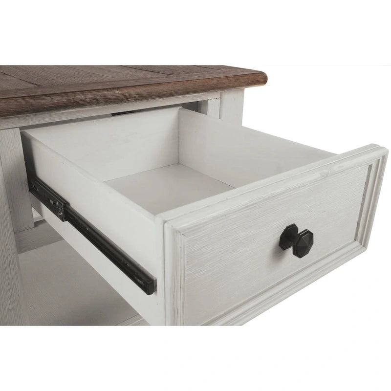 Tavolino casual Bolanburg bianco/marrone antico