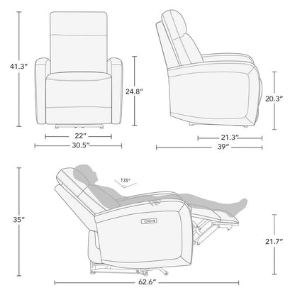 Poltrona reclinabile elettrica Lena Zero Wall Hugger