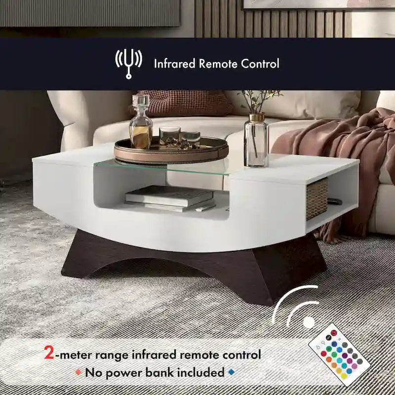 Tavolino da caffè contenitore contemporaneo Angelic di Furniture of America con inserto in vetro