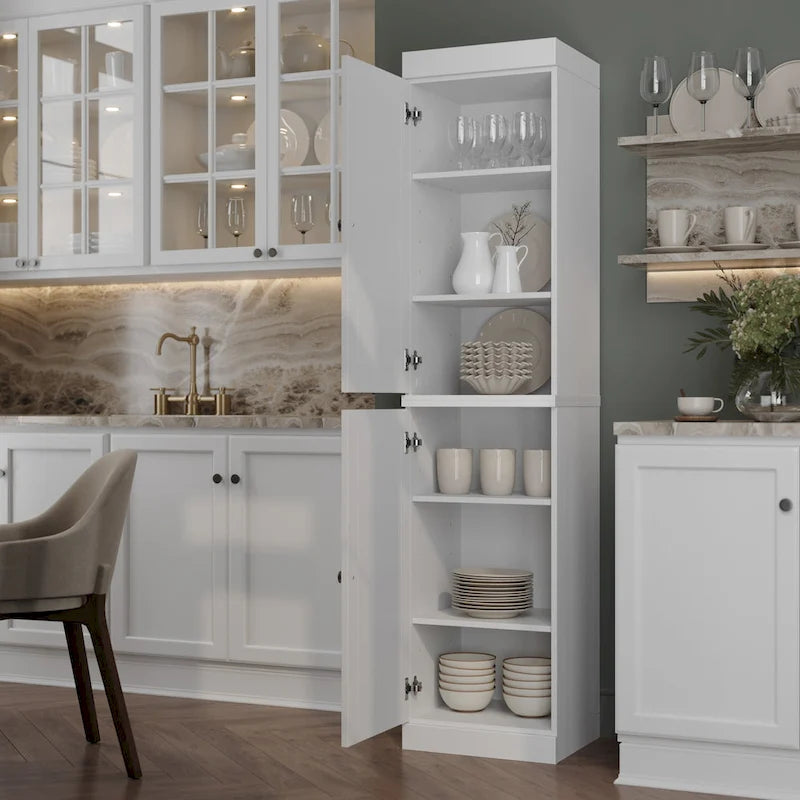 Mobile dispensa da cucina in legno massello al 100% da 16,5 pollici con ante di Palace Imports