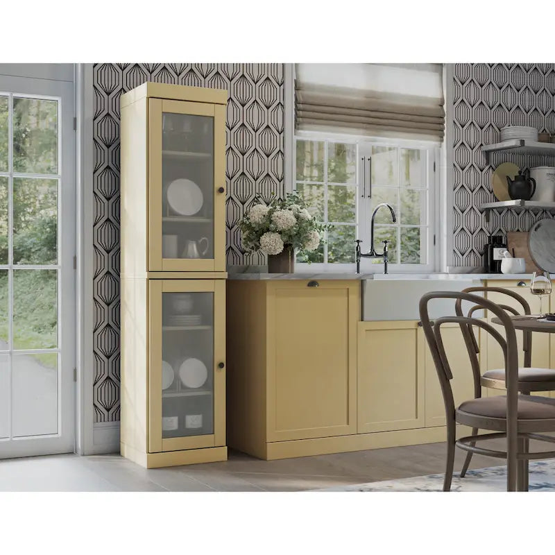 Mobile dispensa da cucina in legno massello al 100% da 16,5 pollici con ante di Palace Imports