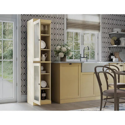 Mobile dispensa da cucina in legno massello al 100% da 16,5 pollici con ante di Palace Imports