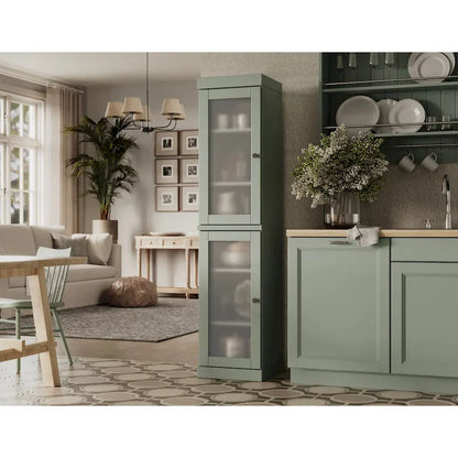 Mobile dispensa da cucina in legno massello al 100% da 16,5 pollici con ante di Palace Imports