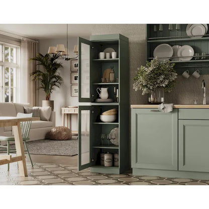 Mobile dispensa da cucina in legno massello al 100% da 16,5 pollici con ante di Palace Imports