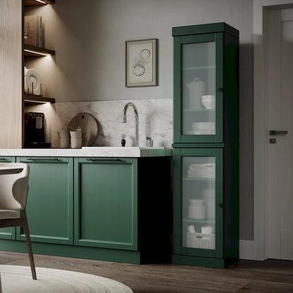 Mobile dispensa da cucina in legno massello al 100% da 16,5 pollici con ante di Palace Imports