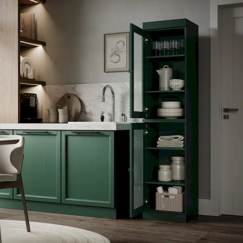 Mobile dispensa da cucina in legno massello al 100% da 16,5 pollici con ante di Palace Imports