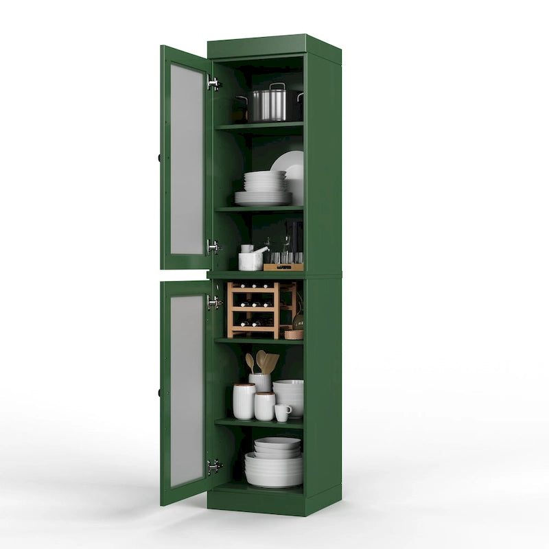 Mobile dispensa da cucina in legno massello al 100% da 16,5 pollici con ante di Palace Imports