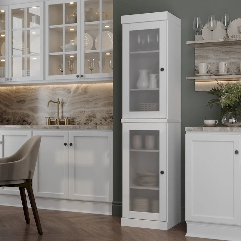 Mobile dispensa da cucina in legno massello al 100% da 16,5 pollici con ante di Palace Imports