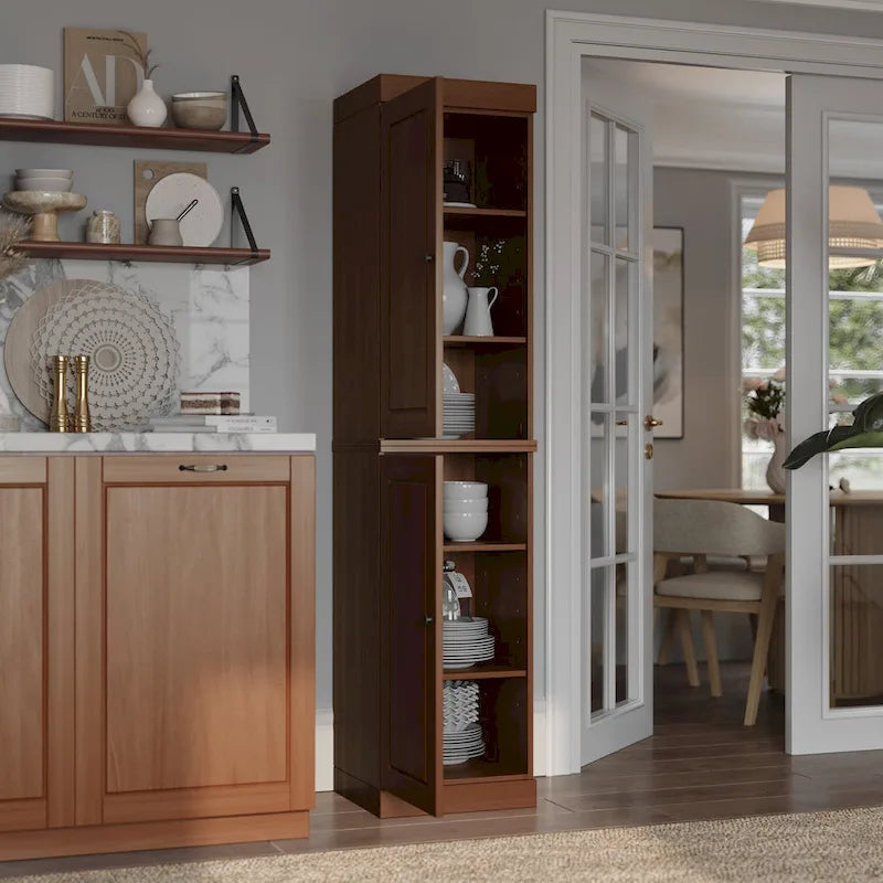 Mobile dispensa da cucina in legno massello al 100% da 16,5 pollici con ante di Palace Imports