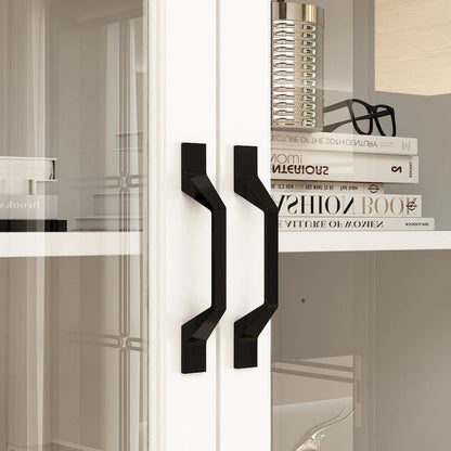 78.7 Libreria modulare Curio bianca con ante in vetro, espositore buffet