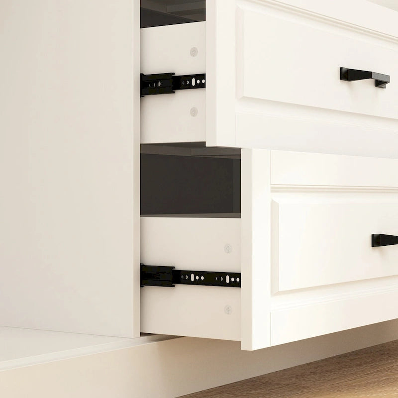 78.7 Libreria modulare Curio bianca con ante in vetro, espositore buffet