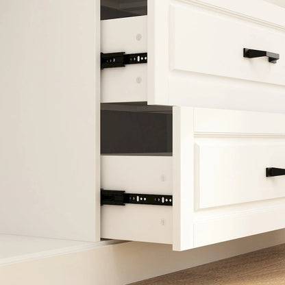 78.7 Libreria modulare Curio bianca con ante in vetro, espositore buffet