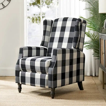 Poltrona reclinabile manuale Damaris Mid-Century Modern con schienale ad ala, design di HULALA HOME