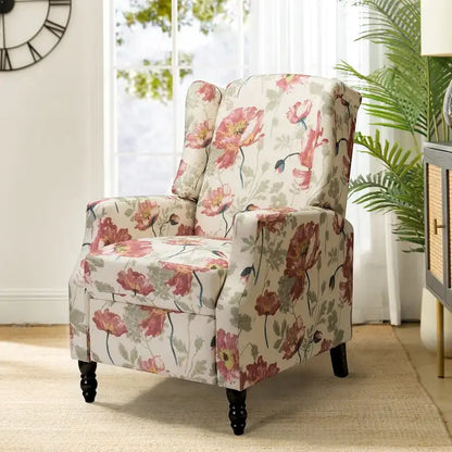 Poltrona reclinabile manuale Damaris Mid-Century Modern con schienale ad ala, design di HULALA HOME